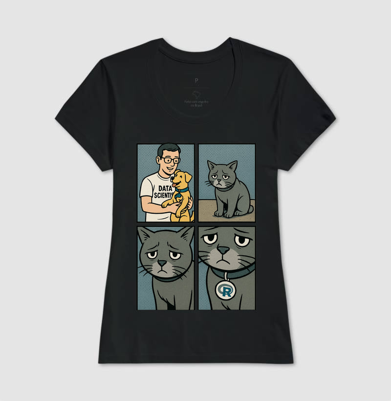 Camiseta O Ciêntista de Dados Prefere Python